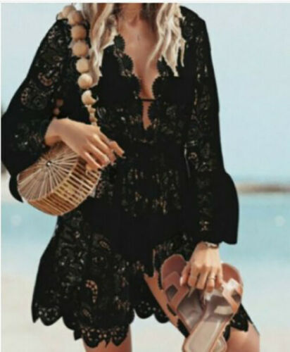 Crochet Lace Beach Cover-Up Dress