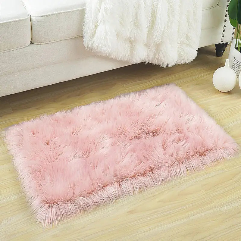 Plush Pink Shaggy Runner Rug – Soft Fluffy Area Rug