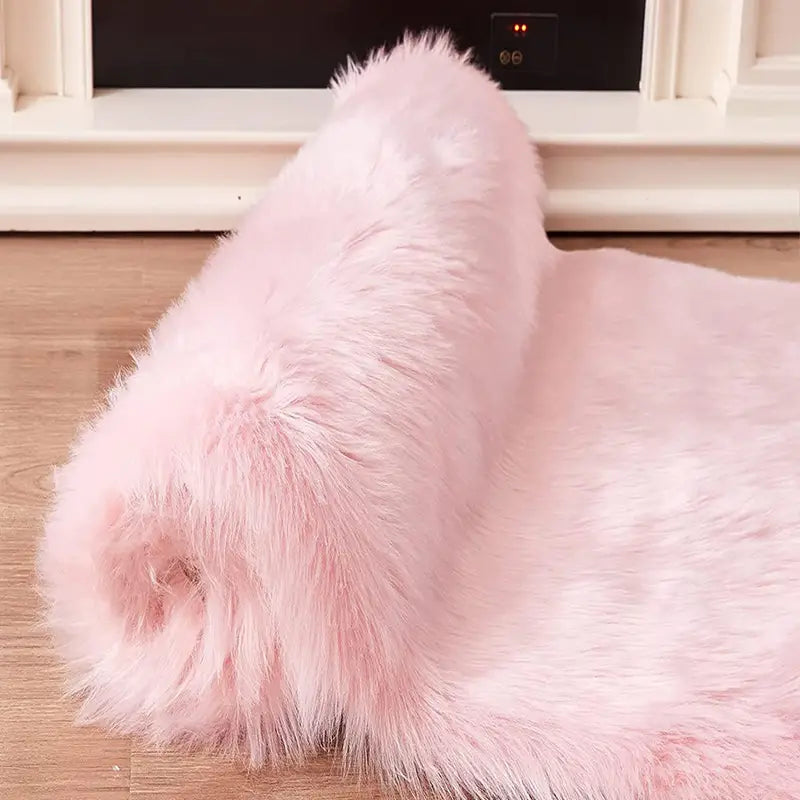 Plush Pink Shaggy Runner Rug – Soft Fluffy Area Rug