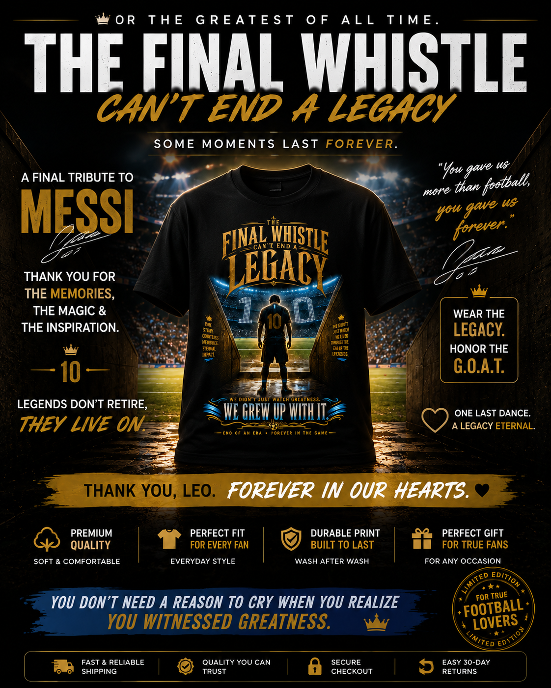The Final Whistle Legacy – No. 10 Football Graphic Tee