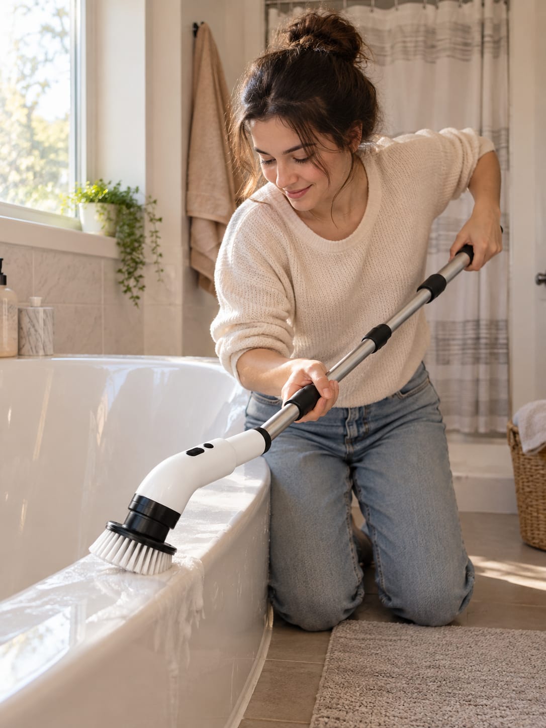 9-in-1 Cordless Electric Spin Scrubber with Extension Handle
