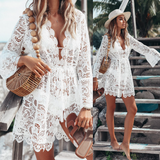 Crochet Lace Beach Cover-Up Dress