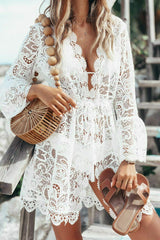 Crochet Lace Beach Cover-Up Dress