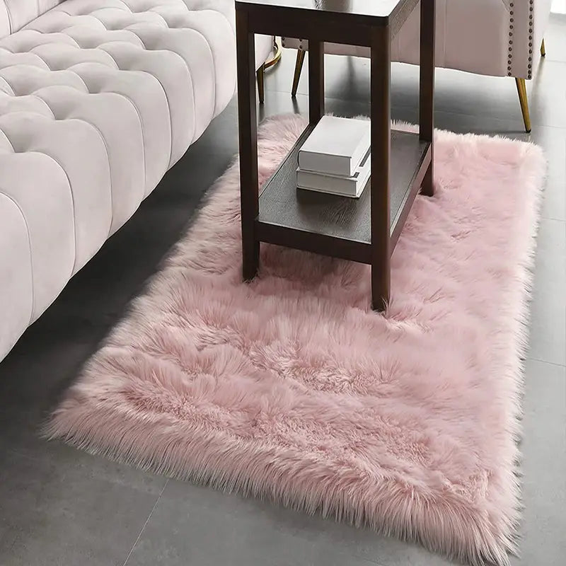 Plush Pink Shaggy Runner Rug – Soft Fluffy Area Rug